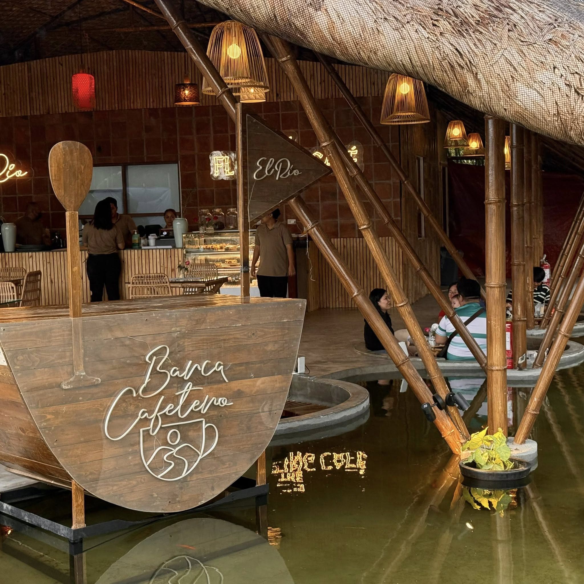 El Rio Floating Cafe bamboo architecture water reflection Cavite